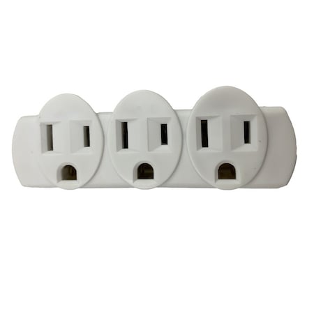 ADAPTER 3-OUTLET WHT 15A